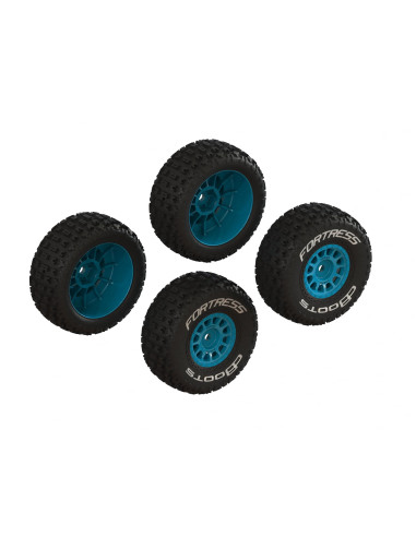dBoots 'FORTRESS' Glued Tire Set  Blue (2 Pairs)