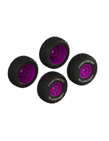 dBoots 'FORTRESS' Glued Tire Set  Purple (2 Pairs)