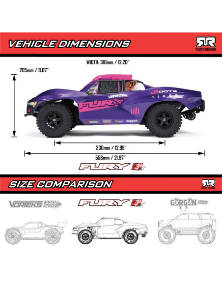 1-10 FURY 223S BLX Brushless 2WD Short Course Truck RTR with DSC  Blue