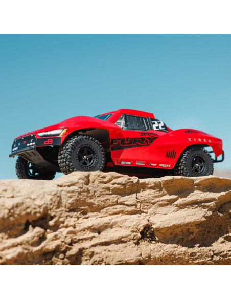1-10 FURY MEGA 550 Brushed 2WD Short Course Truck RTR with Battery & Charger  Red