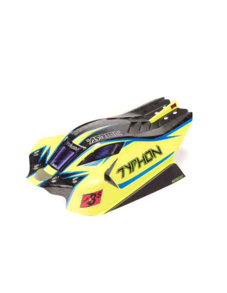 1-8 Clipless Painted Decaled Body  Yellow-Blue: TYPHON 4X4