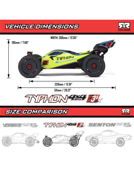 1/8 TYPHON 223S DSC 4X4 RTR Brushless Buggy  Yellow