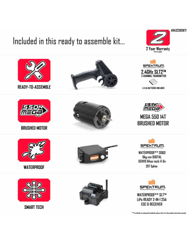 1-10 GORGON 2WD RTA Kit Brushed Monster Truck...