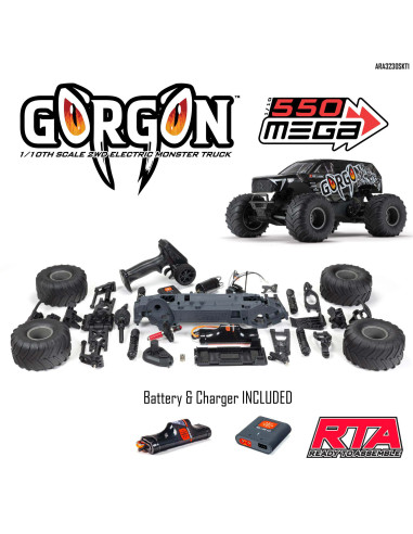 1-10 GORGON 2WD RTA Kit Brushed Monster Truck...