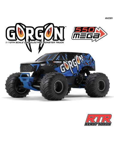 1-10 GORGON 2WD RTR Brushed Monster Truck  Blue