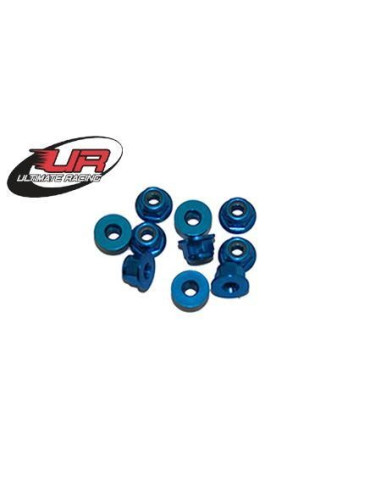 Tuerca Autoblocante Aluminio Flanget Azul M3 (10u.)