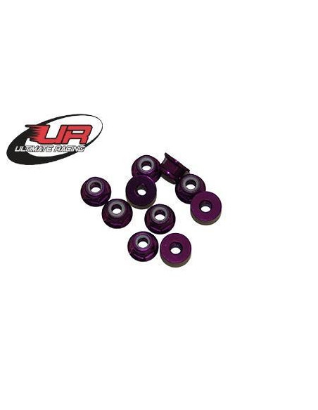 Tuerca Autoblocante Aluminio Flanget  m3 Púrpura (10u.)