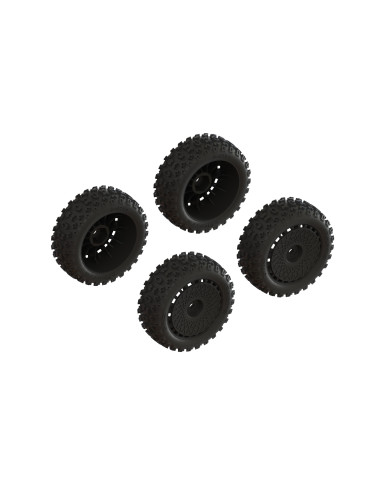 dBoots '2-HO' Tire Set Glued (Black) (2 Pairs)