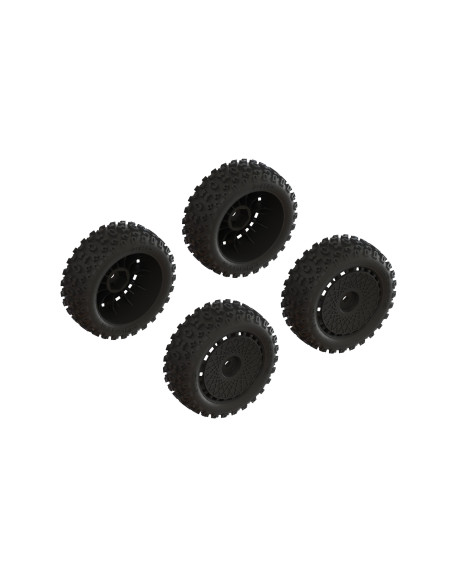 dBoots '2-HO' Tire Set Glued (Black) (2 Pairs)