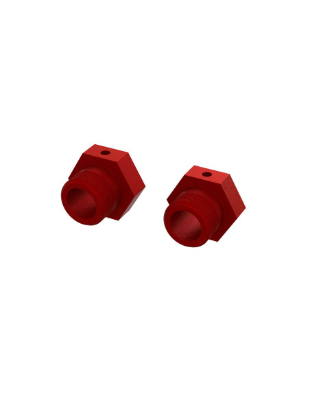 Aluminum Wheel Hex  24mm  Red (2)