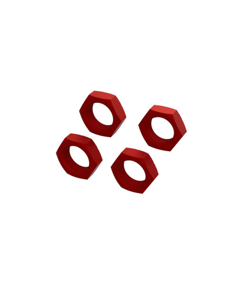 Aluminum Wheel Nut  24mm  Red (4)