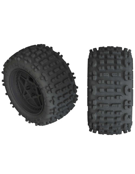 1-10 dBoots Backflip LP Front-Rear 3.8 Pre-Mounted Tires  17mm Hex  Black (2): 4S