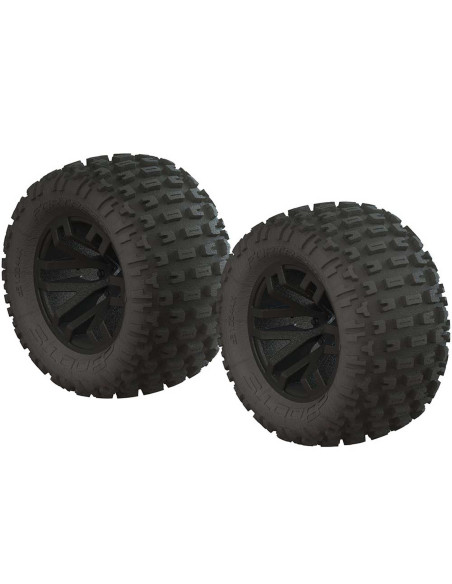 1-10 dBoots Fortress MT 2.2-3.0 Pre-Mounted Tires  14mm Hex  Black (2)