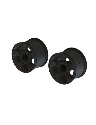 1-10 Front-Rear 2.8 Wheels  14mm Hex  Black (2)