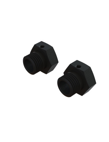 Aluminum Wheel Hex 17mm  16.5mm Thick  Black (2)
