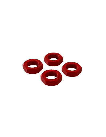 Aluminum Wheel Nut  17mm Red (4)