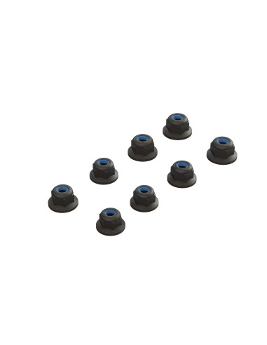 Flanged Lock Nut M3 Black (4)