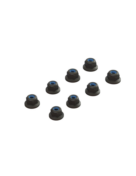Flanged Lock Nut M3 Black (4)