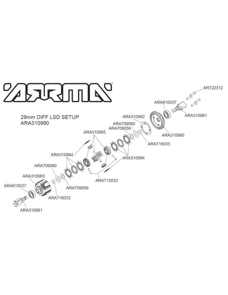 Limited Slip F/R Diff Set GP4 5mm 10k