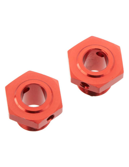 Wheel Hex Aluminum 17mm (13.6mm Thick) Red (2)