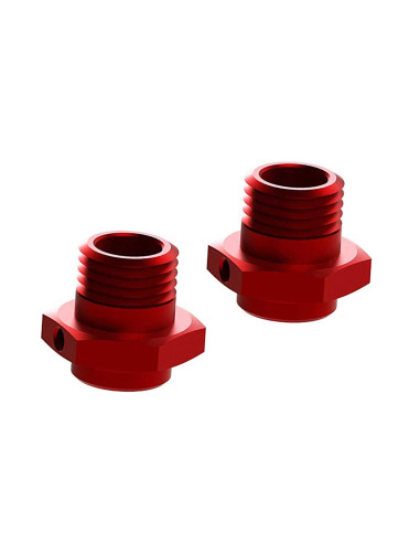 Wheel Hex Aluminum 17mm (16.5mm Thick) Red (2)