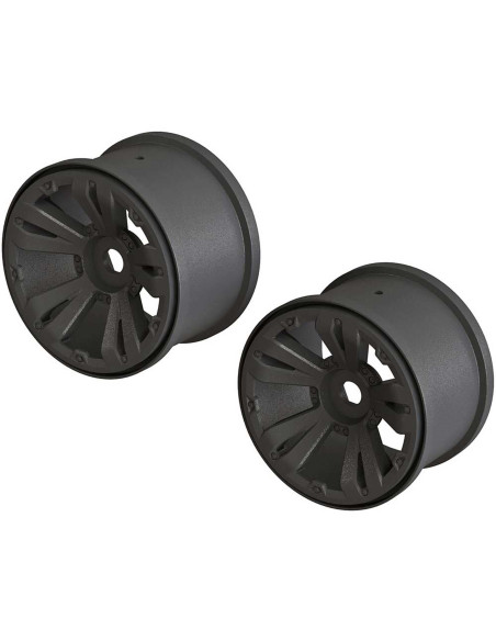 1-10 Monster Truck Front-Rear 3.8 Wheels  17mm Hex Black (2)