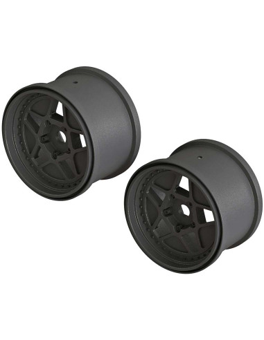 1-10 MT Front-Rear 3.8 Wheels  17mm Hex  Black (2)