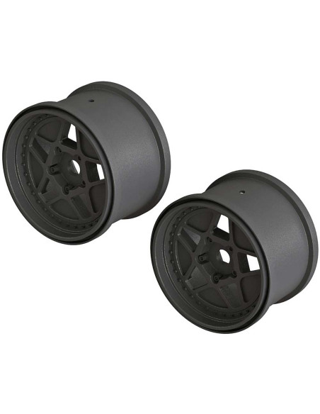 1-10 MT Front-Rear 3.8 Wheels  17mm Hex  Black (2)