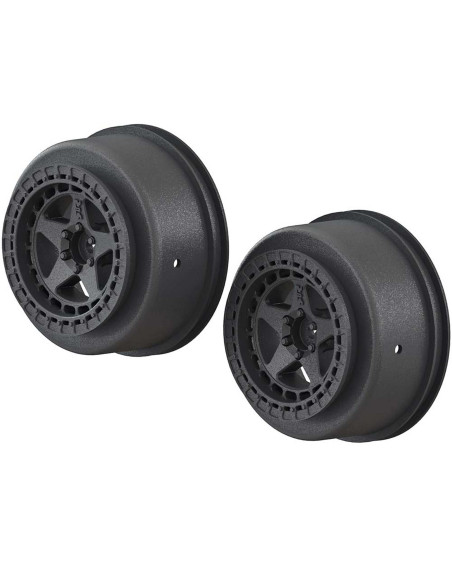 1-10 Short Course Front-Rear 2.2-3.0 Wheels  14mm Hex  Black (2)