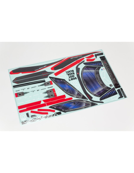 1-8 Clear Body with Decals: VENDETTA 4X4
