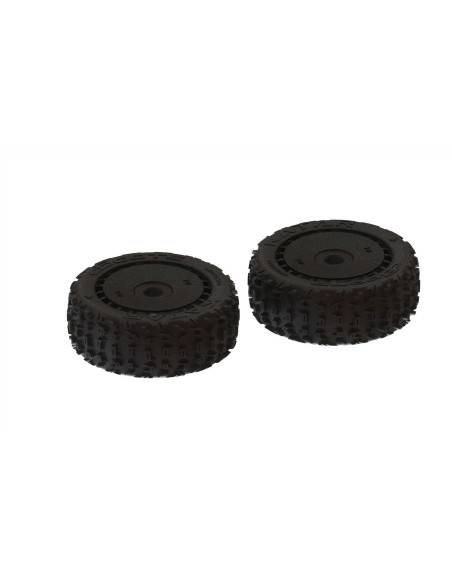 1/8 dBoots Front/Rear 3.3 Pre-Mounted Tires  17mm Hex  Black (2): Katar B 6S