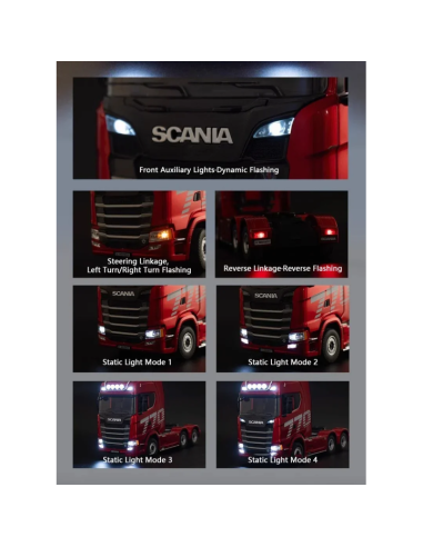 Camión Scania 770S V8 RC Huina Gris 1/18