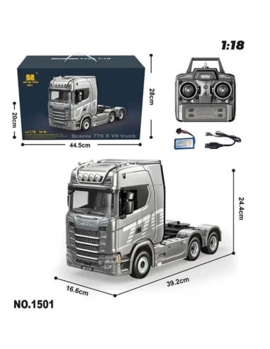 Camión Scania 770S V8 RC Huina Gris 1/18