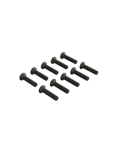 Flat Head Hex Machine Screw  M3x14mm (10)