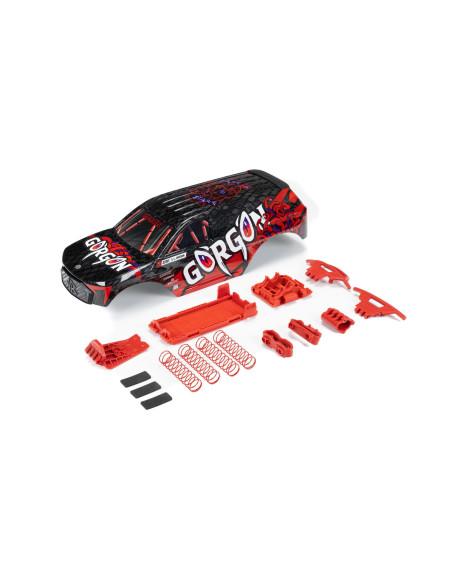 GORGON Painted Decaled Trimmed Body Set  Black - Red