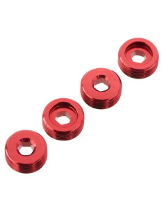 Nut Front Hub Aluminum Red (4)