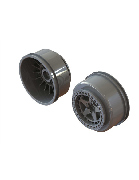 SC 2.2" 3.0" Wheel 14mm Hex Gun Metal (2)
