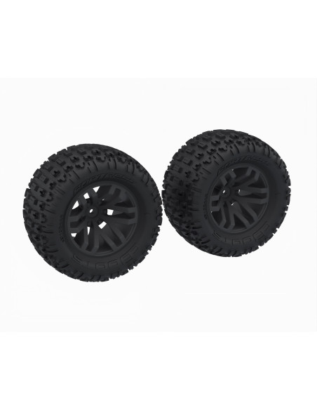 dBoots 'FORTRESS MT' Tire Set Glued  Black (2)