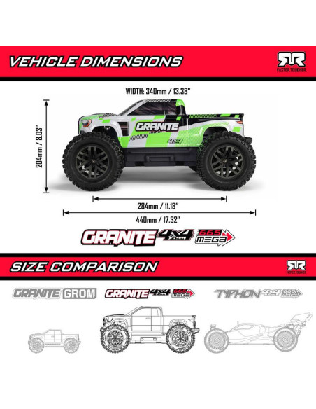 1-10 GRANITE MEGA 665 4X4 RTR Brushed Monster Truck  Orange