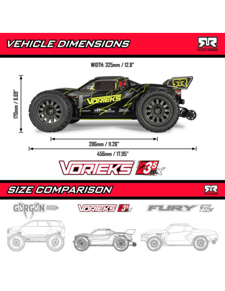 1-10 VORTEKS 223S DSC 2WD RTR Brushless Stadium Truck  Yellow