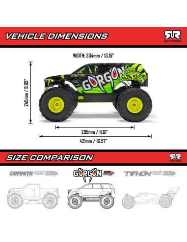 1-10 GORGON 2WD RTR Brushed Monster Truck...