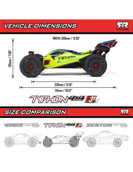 1-8 TYPHON 223S DSC 4X4 RTR Brushless Buggy  Blue