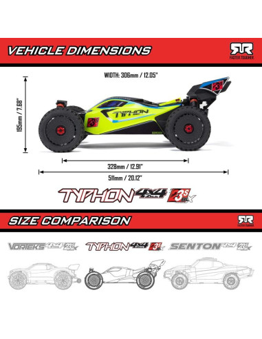 1-8 TYPHON 223S DSC 4X4 RTR Brushless Buggy  Red