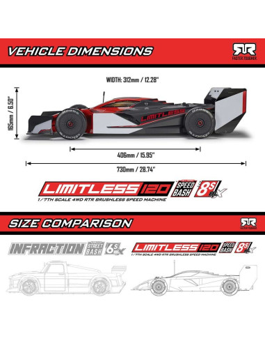 1-7 LIMITLESS 8S AVC 4X4 RTR Brushless Street...