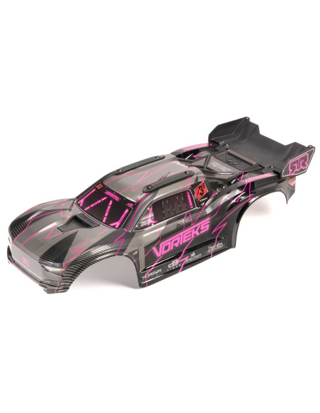 1-10 Painted Decaled Trimmed Body Set with Hidden Body Mount  Pink-Black: VORTEKS 2WD