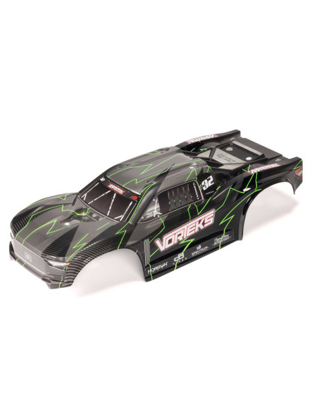1-10 Painted Decaled Trimmed Body Set with Hidden Body Mount  Green-Black: VORTEKS 2WD