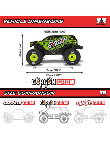 1-16 GORGON GROM 4X4 RTR Brushed Monster Truck...