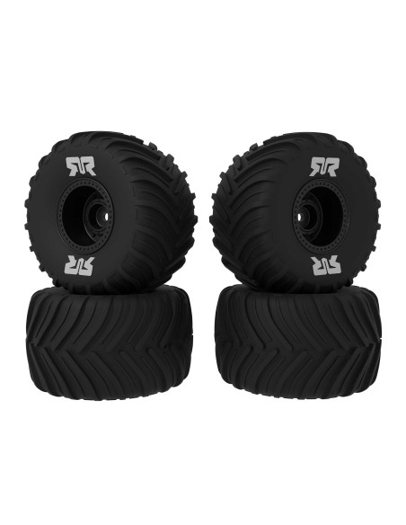 dBoots Chevron Mounted Tire Set Glued  Black (2 Pairs): GROM