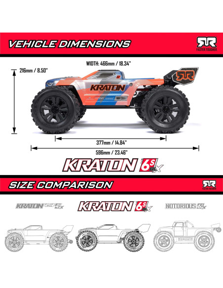 KRATON 6S 1/8 4X4 RTR Brushless Speed Truck Blue/Red