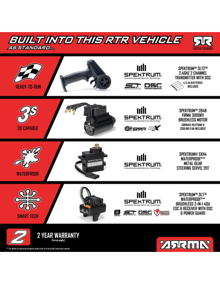 1/16 MINI KRATON 3S DSC 4X4 RTR Brushless Speed Truck  Black/Red